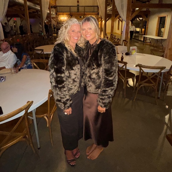 new VOCAL brown FAUX FUR JACKET WRAP western BOHO SM-XL holidays party STYLE-IN - Picture 6 of 10